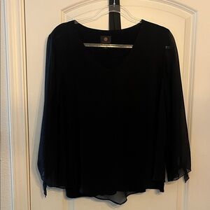 JM Collection Black Chiffon Blouse